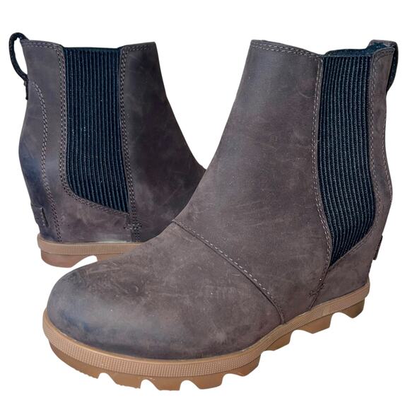 Sorel Joan of Arctic Chelsea Boots Wedge Lug Sole Ankle Bootie - Picture 1 of 11